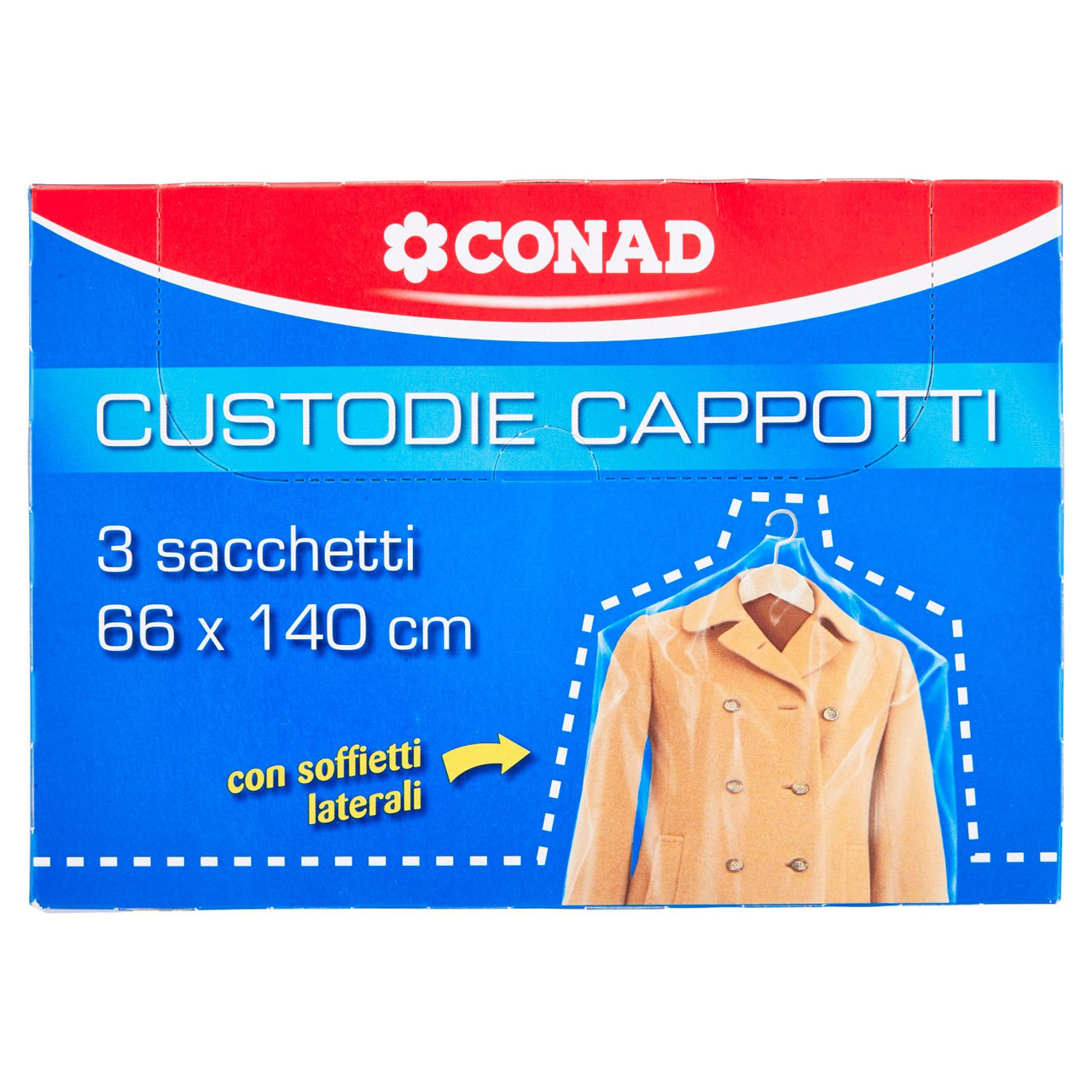 CONAD Custodie Cappotti con Soffietti Laterali 66x140 cm 3 pz