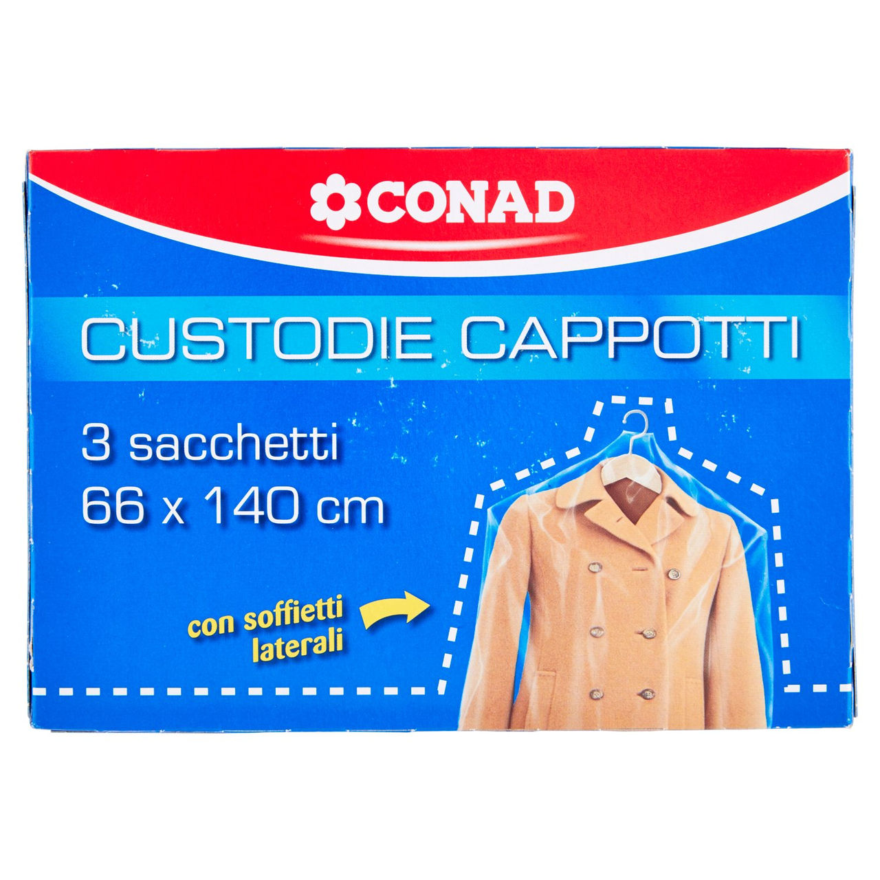 CONAD Custodie Cappotti con Soffietti Laterali 66x140 cm 3 pz