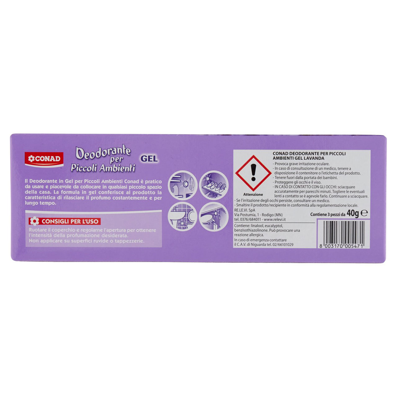 Deodorante gel lavanda Conad in vendita online