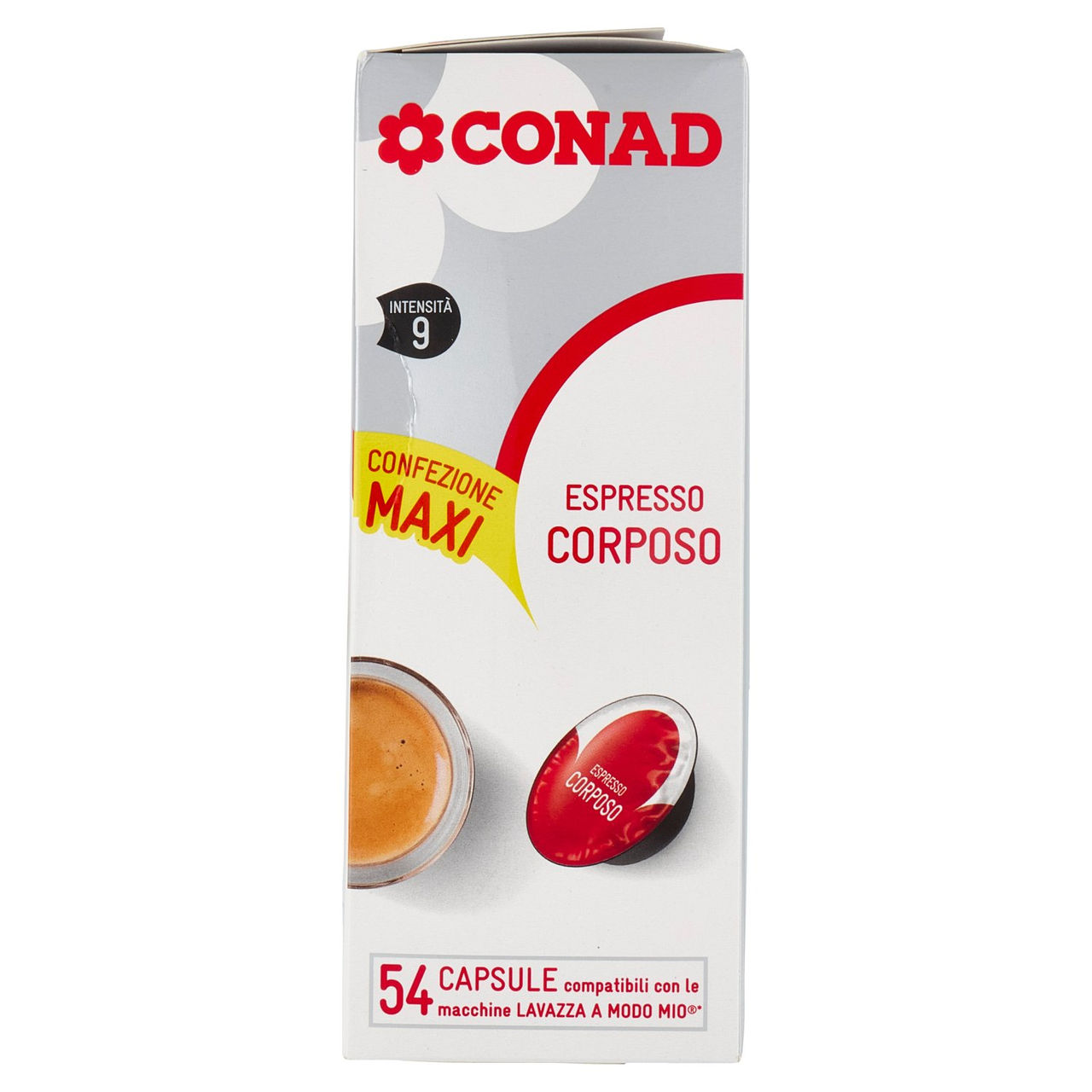 CONAD Espresso Corposo 54 Capsule compatibili con le macchine Lavazza a Modo Mio* 405 g