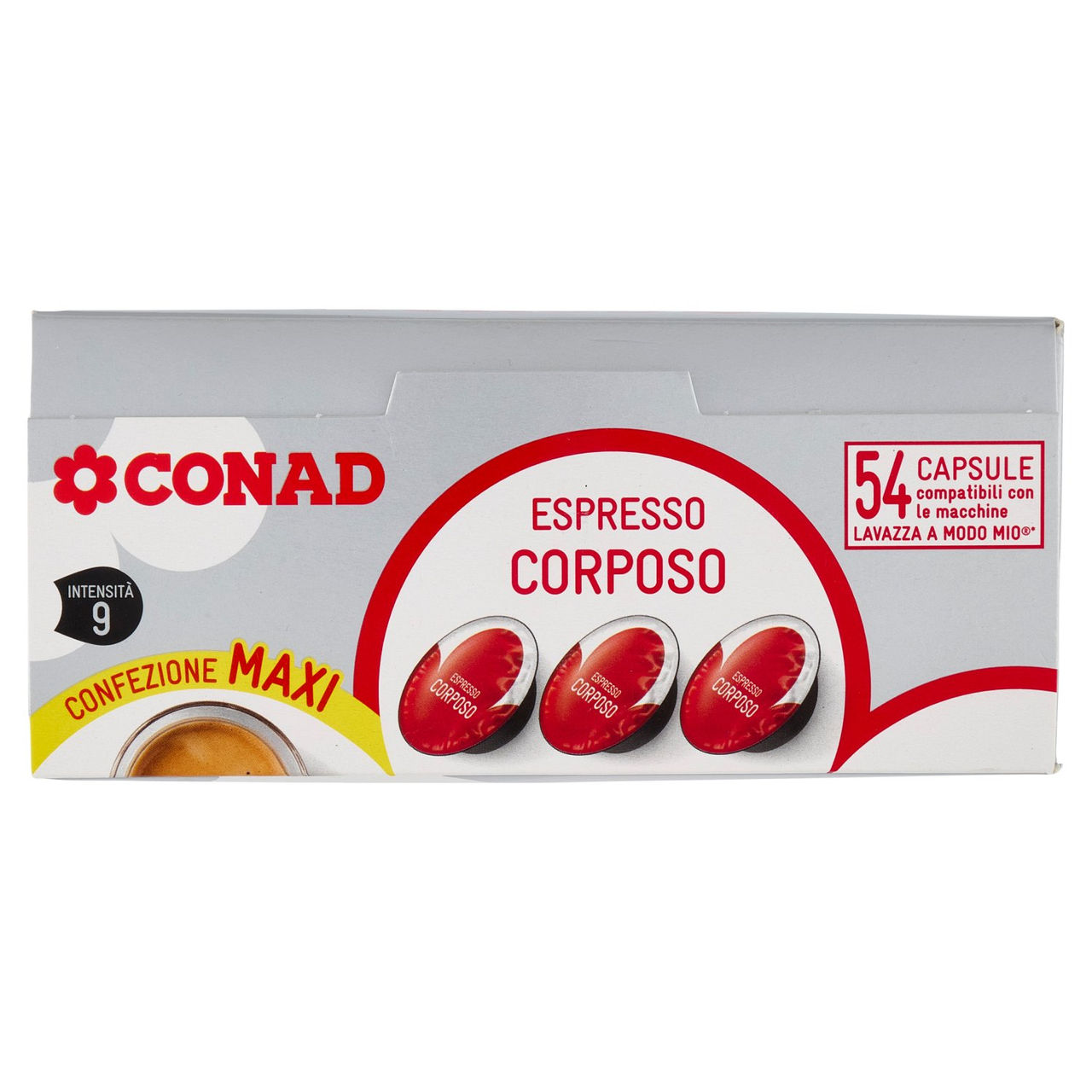 CONAD Espresso Corposo 54 Capsule compatibili con le macchine Lavazza a Modo Mio* 405 g