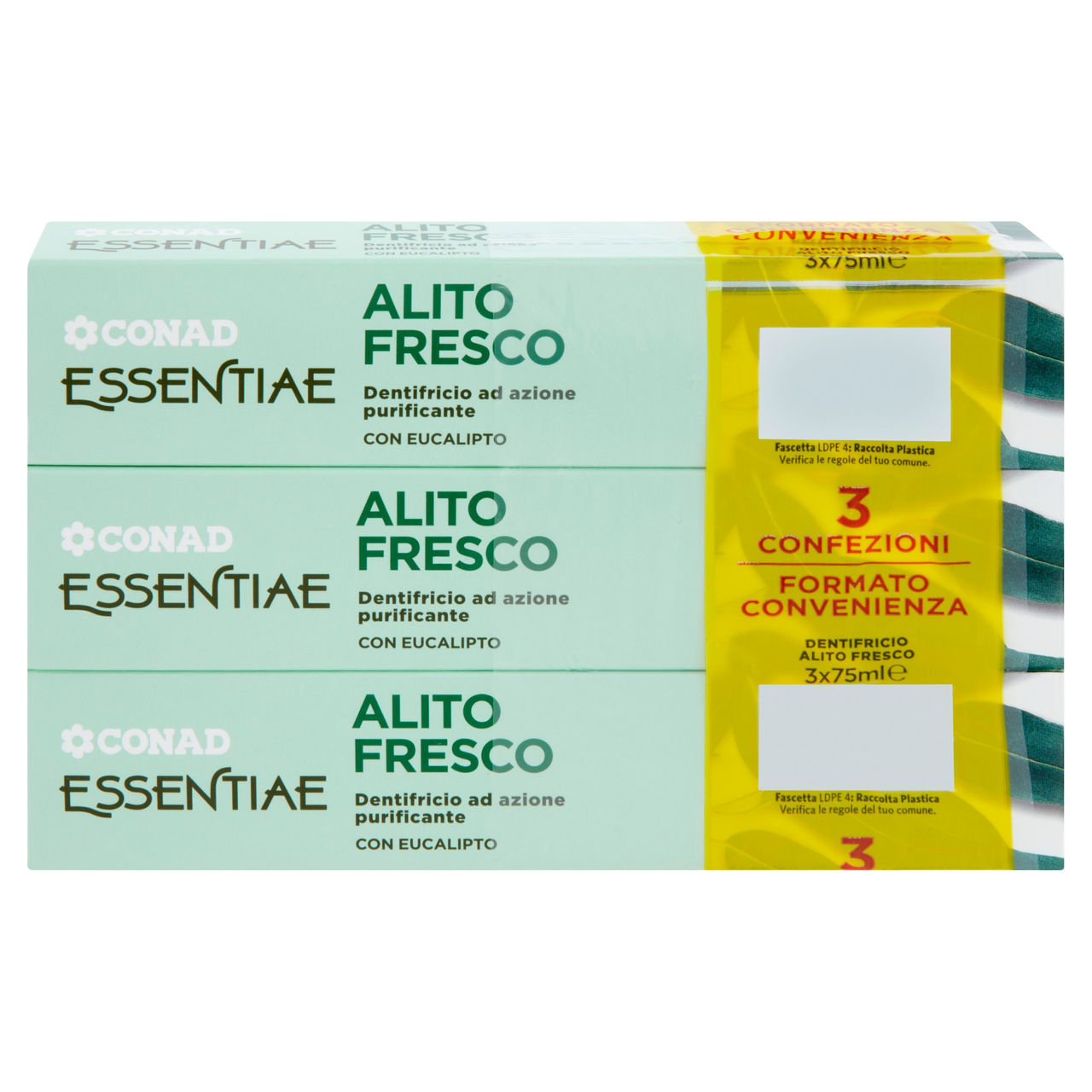 CONAD Essentiae Alito Fresco Dentifricio ad azione purificante 3 x 75 ml