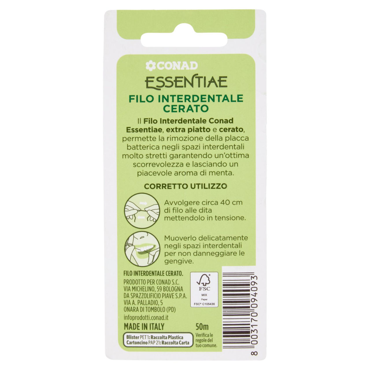 CONAD Essentiae Filo Interdentale Cerato Menta Fresca