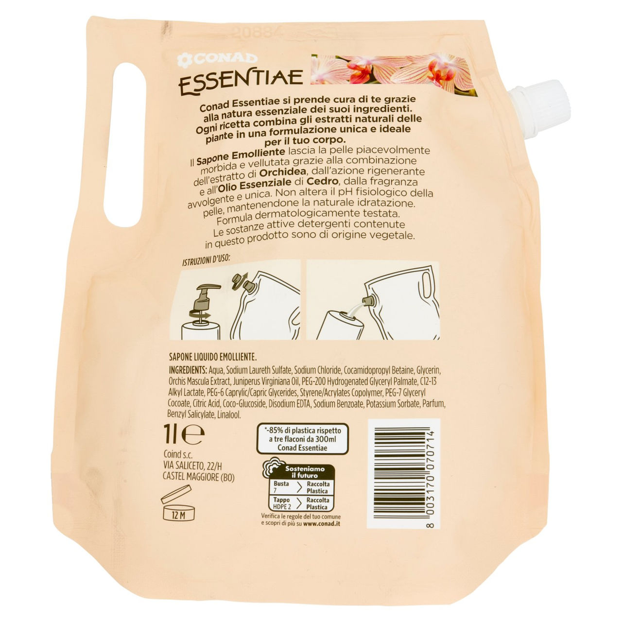 Essentiae Sapone Liquido Emolliente 1 l Conad