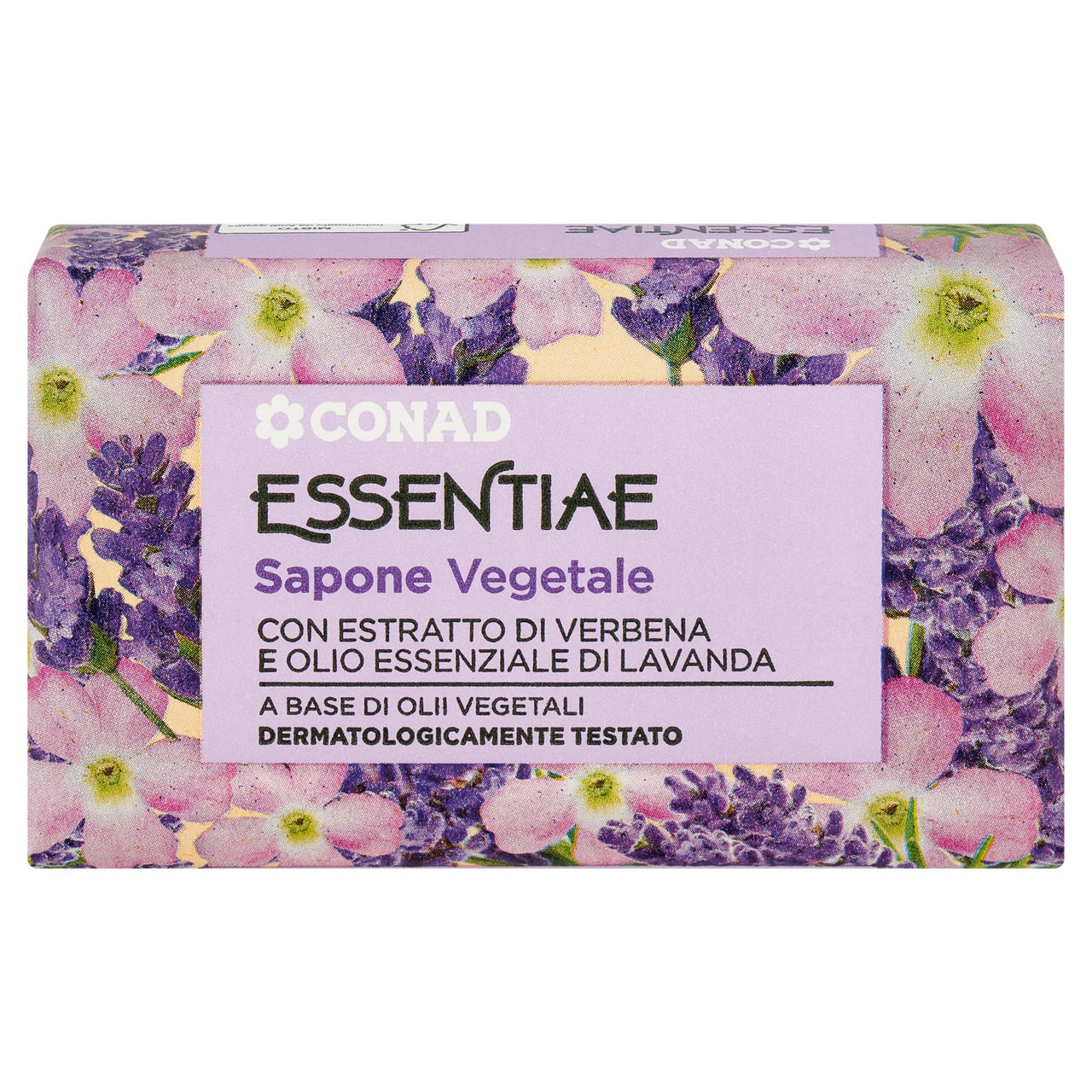 CONAD Essentiae Sapone Vegetale con Estratto di Verbena e Olio Essenziale di Lavanda 125 g