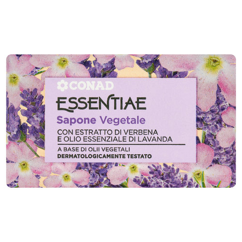 CONAD Essentiae Sapone Vegetale con Estratto di Verbena e Olio Essenziale di Lavanda 125 g