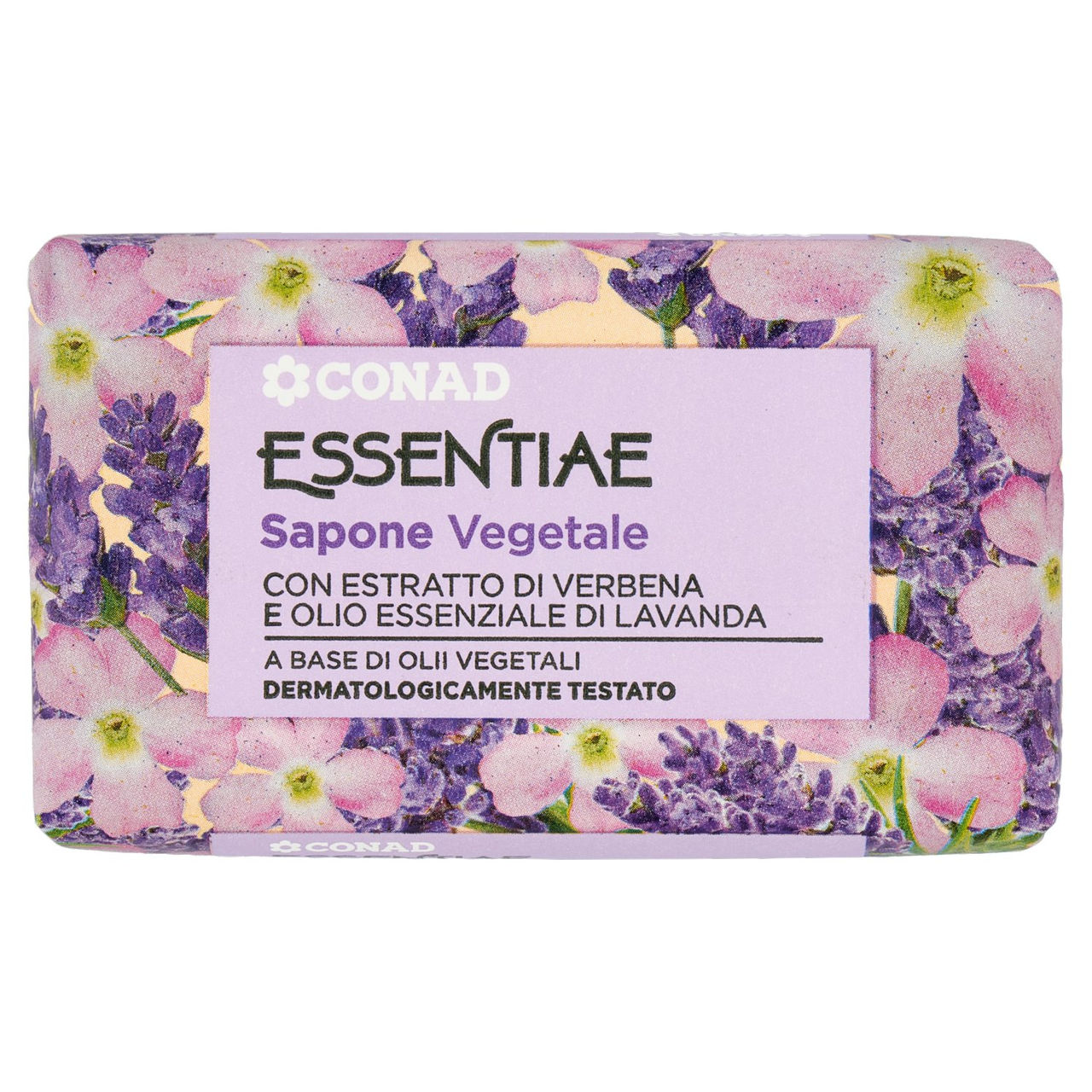 CONAD Essentiae Sapone Vegetale con Estratto di Verbena e Olio Essenziale di Lavanda 125 g