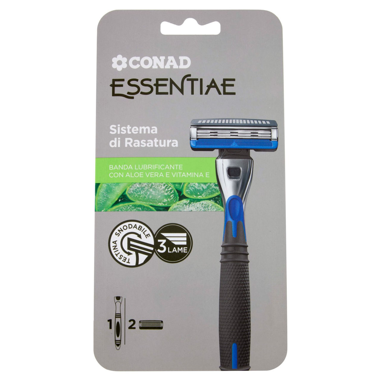 CONAD Essentiae Sistema di Rasatura 1 manico   2 testine di ricambio