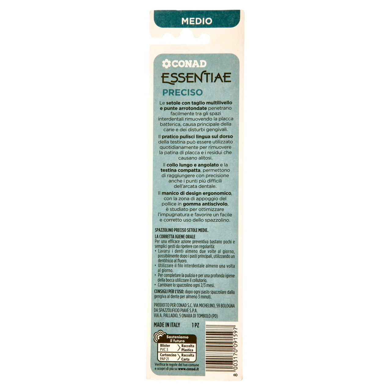 CONAD Essentiae Spazzolino Preciso Medio 1 Pz