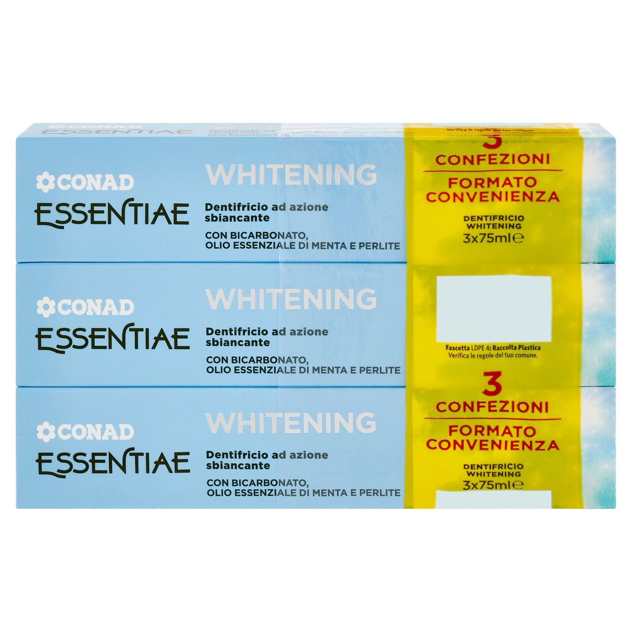 CONAD Essentiae Whitening Dentifricio ad azione sbiancante 3 x 75 ml