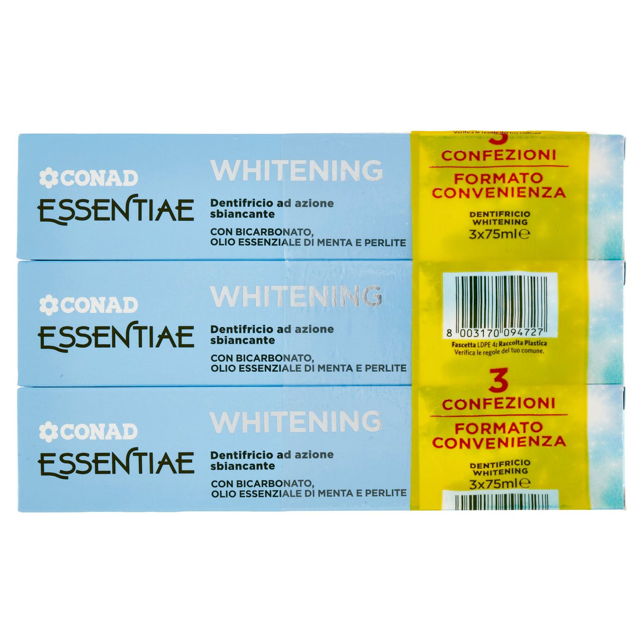 CONAD Essentiae Whitening Dentifricio ad azione sbiancante 3 x 75 ml