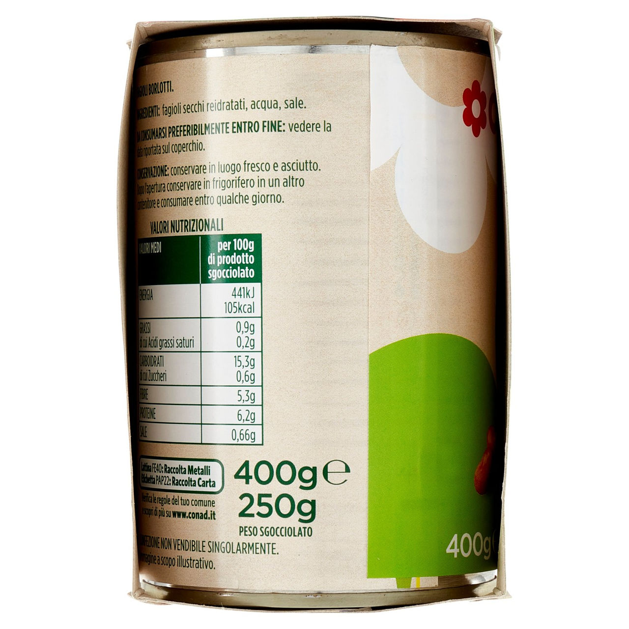 Fagioli Borlotti 3 x 400 g Conad in vendita online