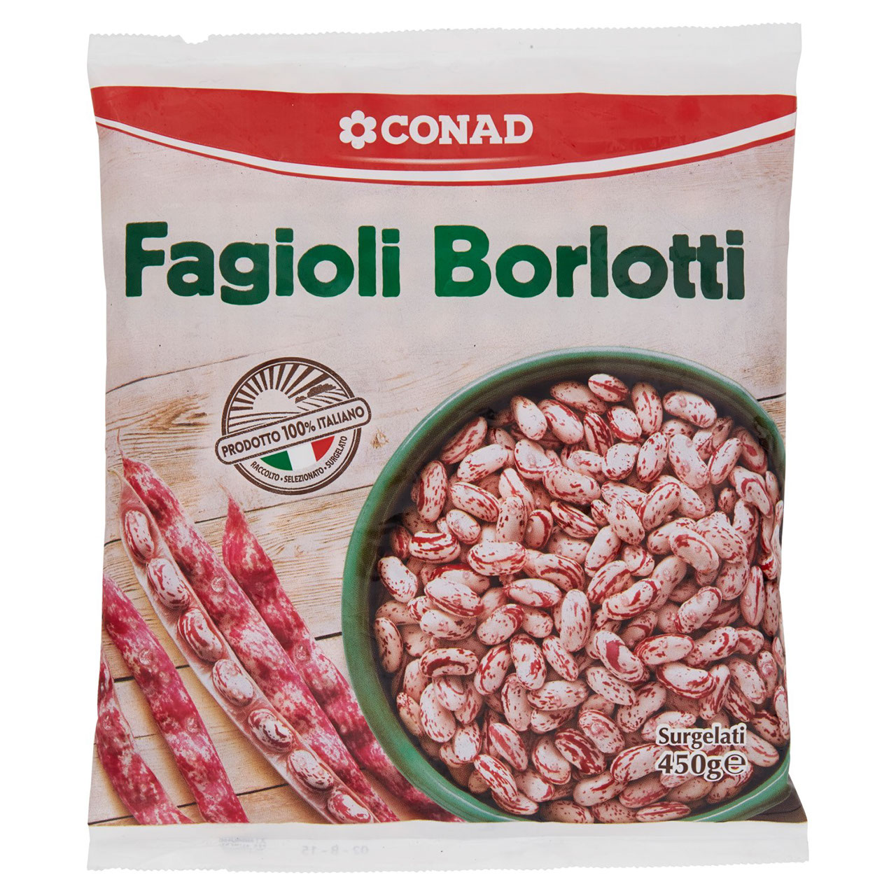 CONAD Fagioli Borlotti Surgelati 450 g