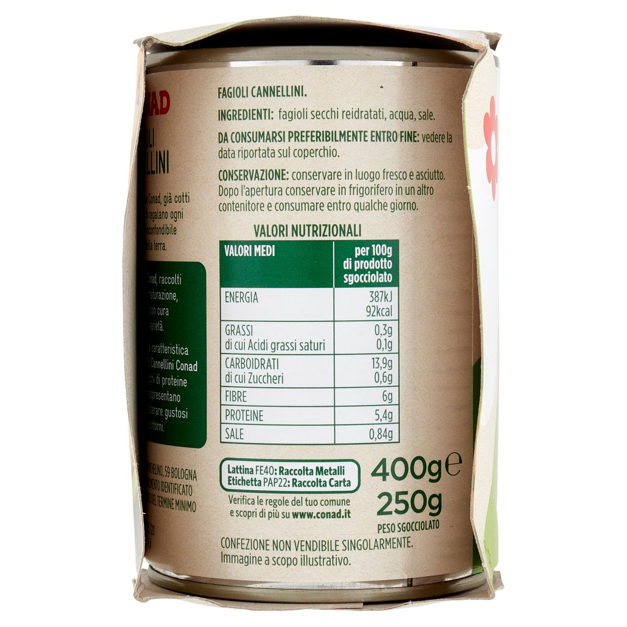 Fagioli Cannellini 3 x 400 g Conad vendita online