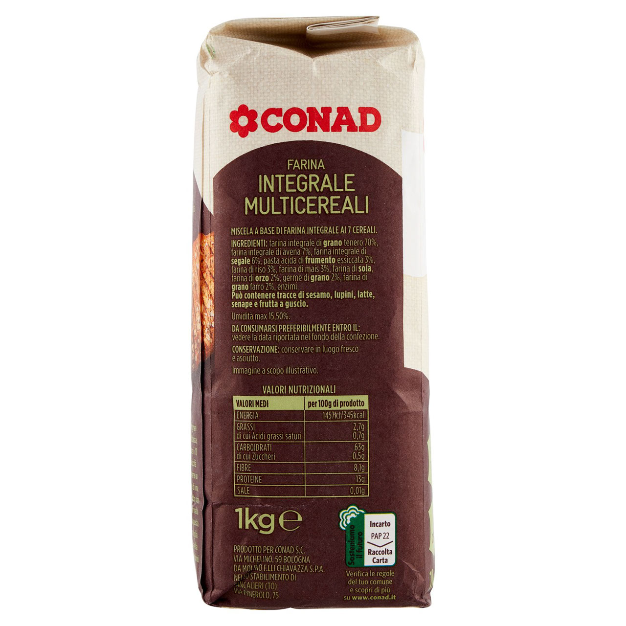 Farina Integrale Multicereali 1 kg Conad