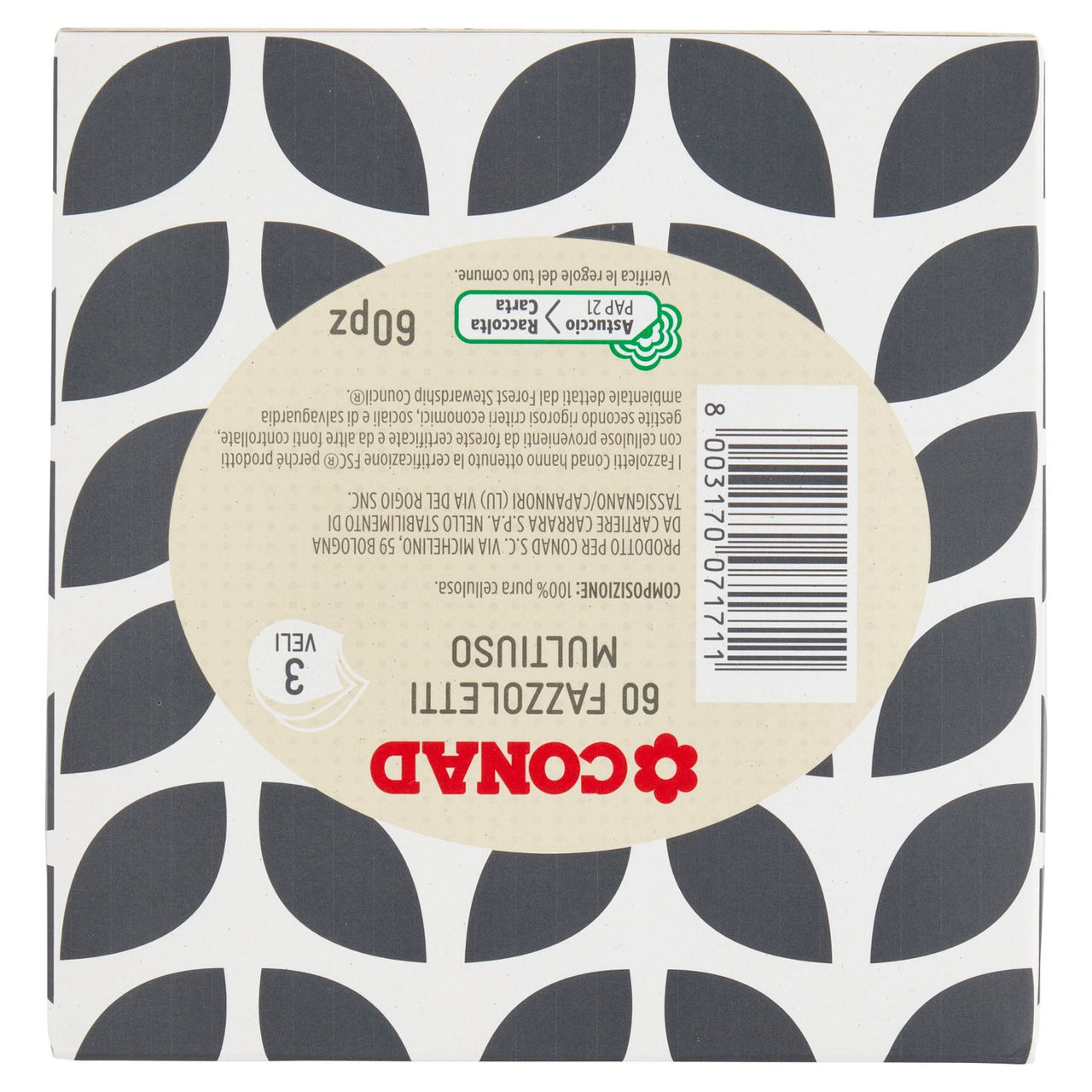 Fazzoletti Multiuso 3 Veli 60 pz Conad