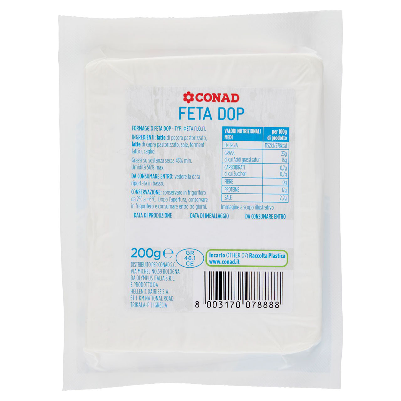 Feta DOP 200 g Conad in vendita online