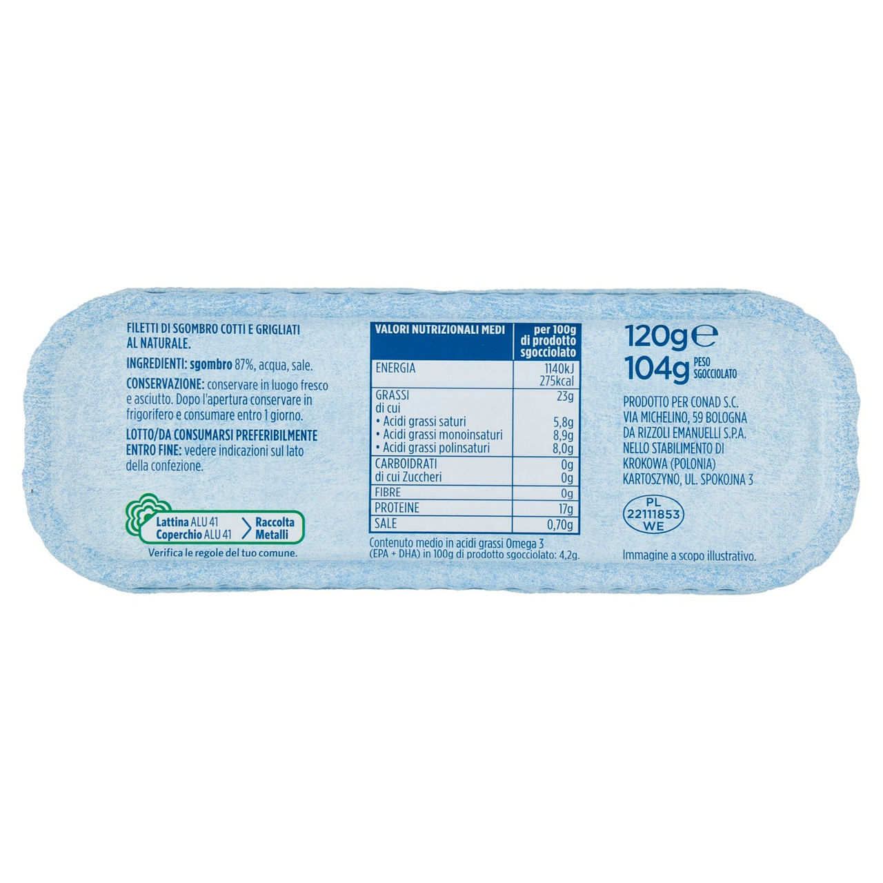 Sgombro Grigliato Naturale Conad in vendita online