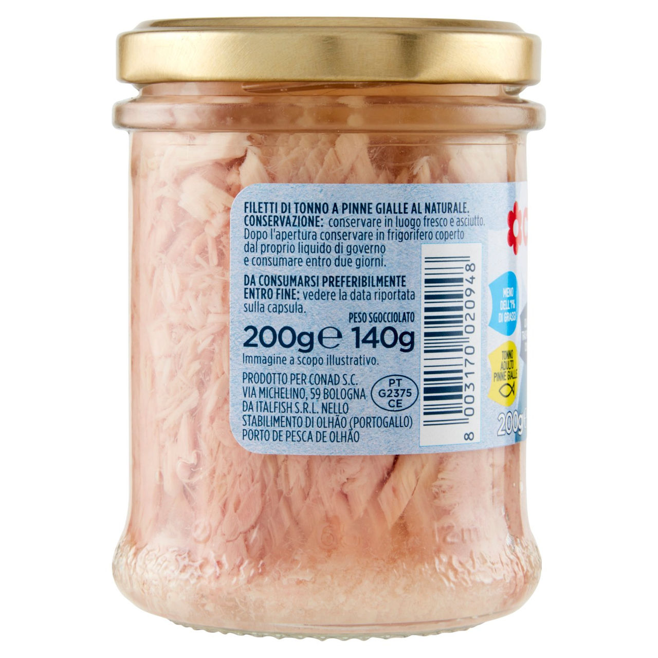 Filetti di Tonno al Naturale 200 g Conad