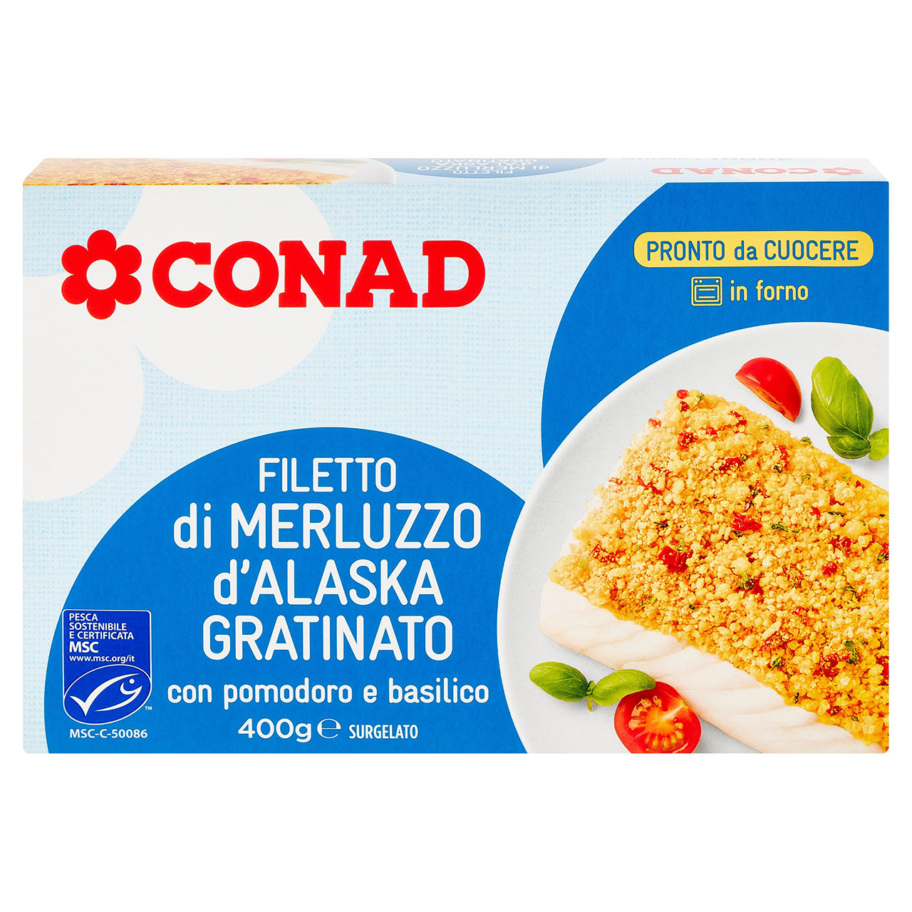 Filetto di Merluzzo Gratinato e Surgelato Conad