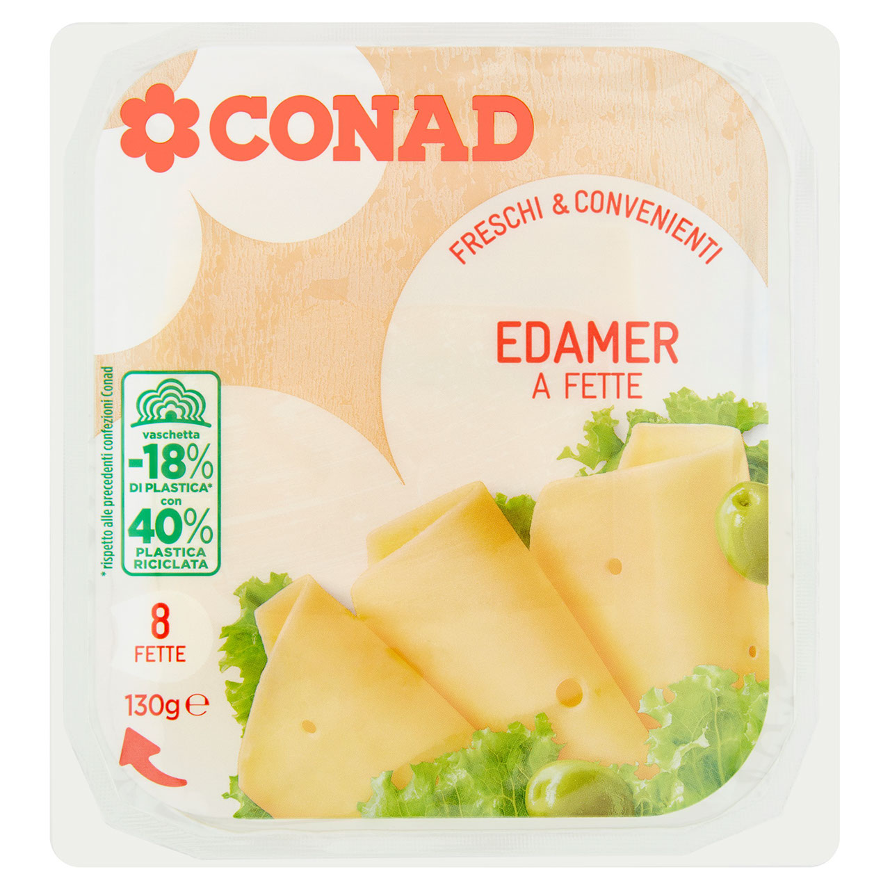 Freschi & Convenienti Edamer a Fette 130 g Conad