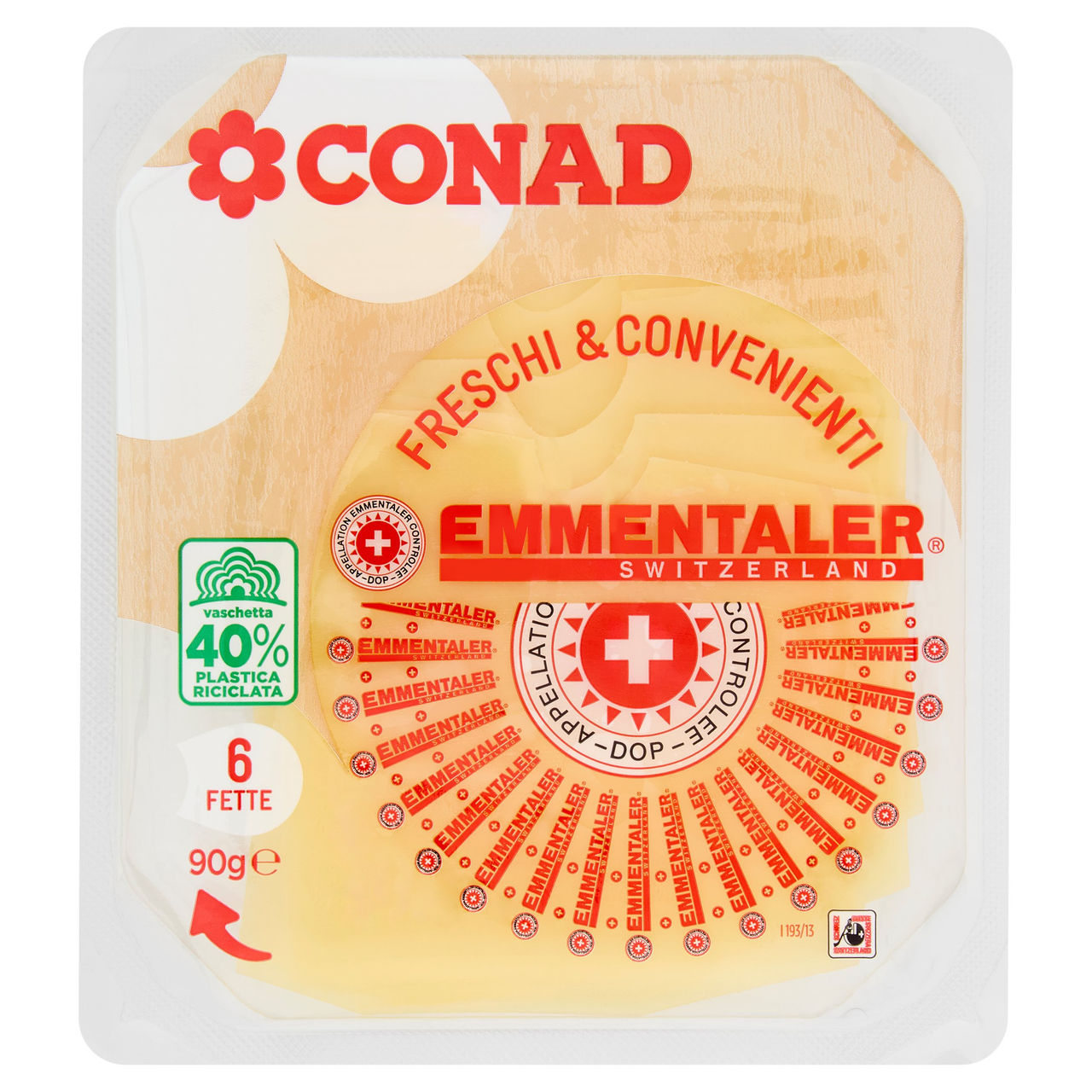 CONAD Freschi & Convenienti Emmentaler 6 Fette 90 g