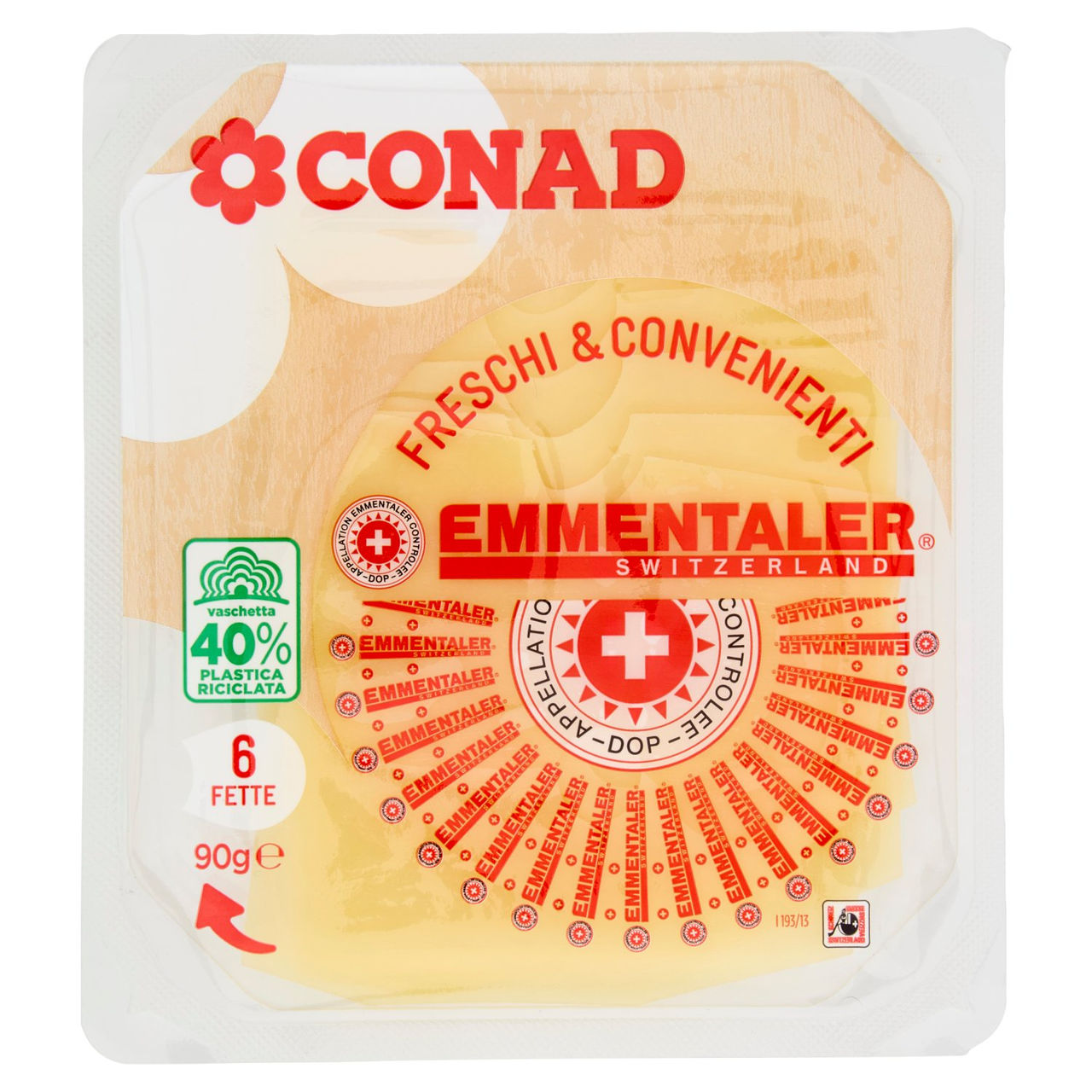 CONAD Freschi & Convenienti Emmentaler 6 Fette 90 g