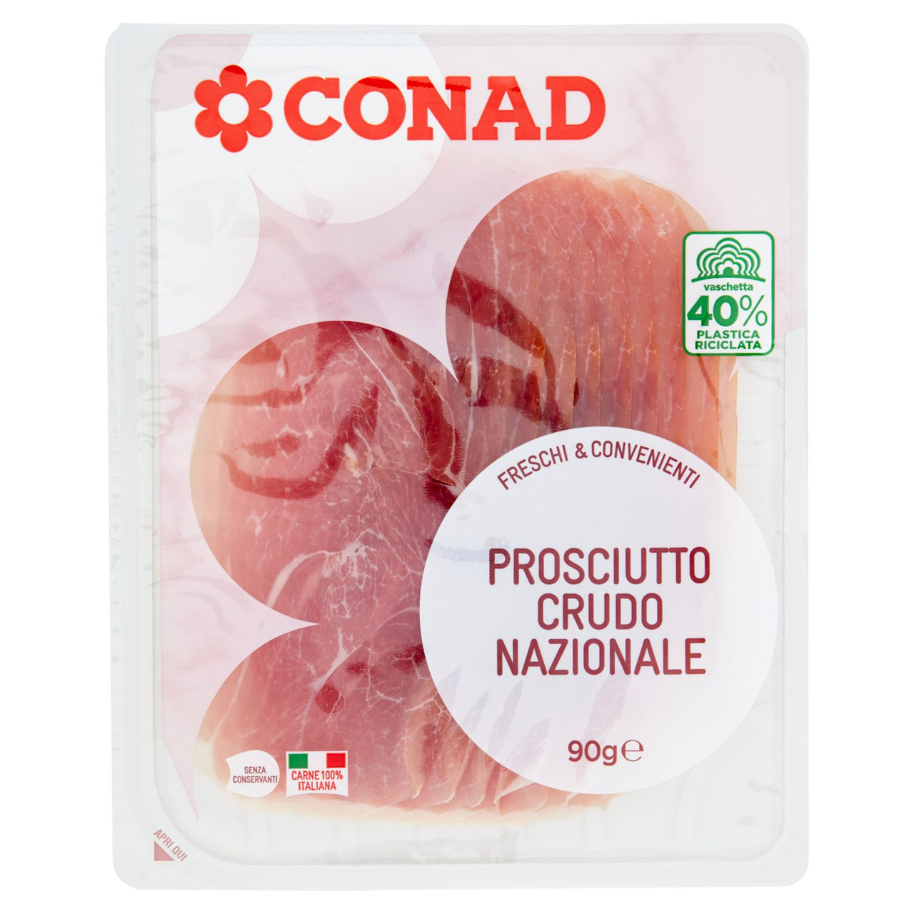 CONAD Freschi & Convenienti Prosciutto Crudo Nazionale 90 g