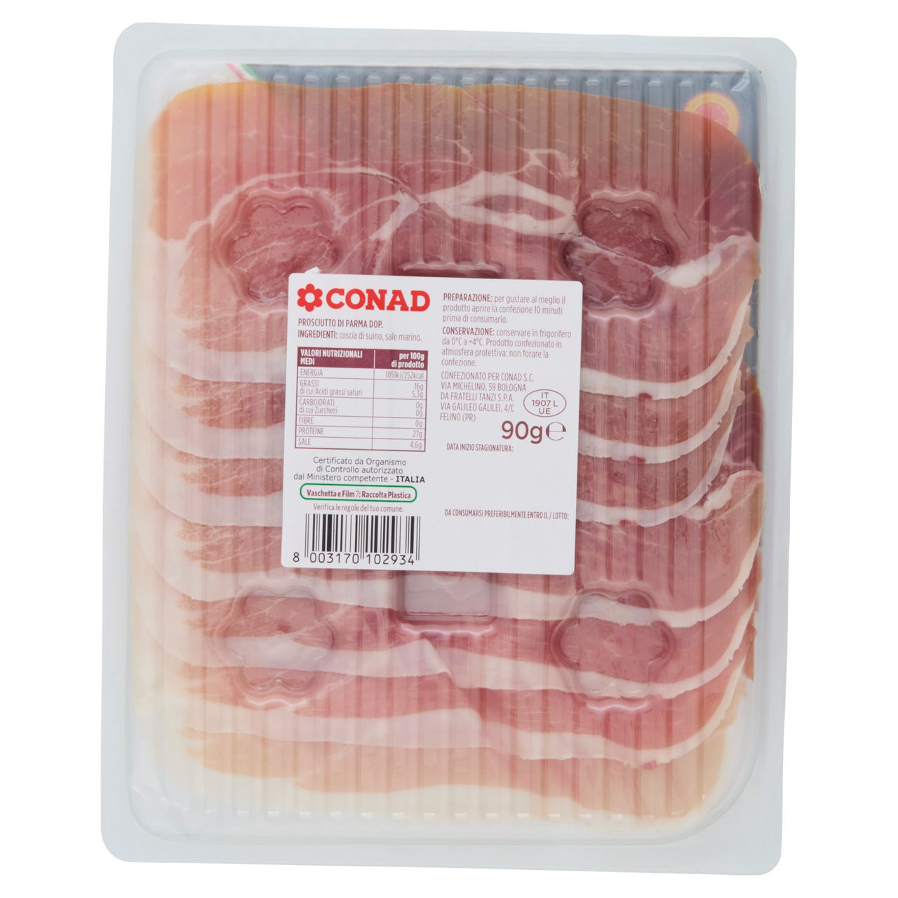 CONAD Freschi & Convenienti Prosciutto di Parma DOP 90 g