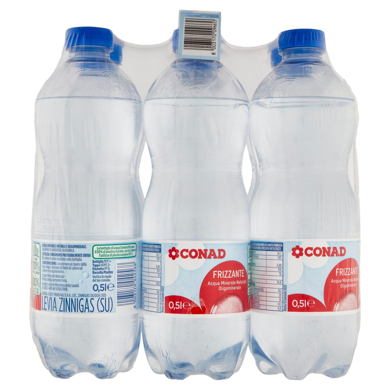 CONAD Frizzante Acqua Minerale Naturale Oligominerale Levia 6 x 0,5 l