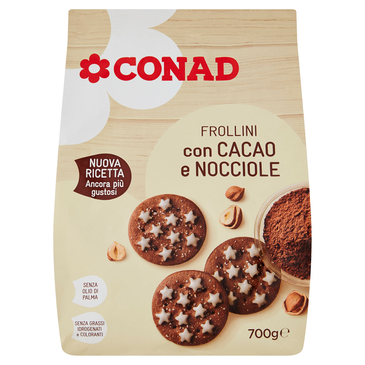 Frollini con Cacao e Nocciole 700 g Conad online