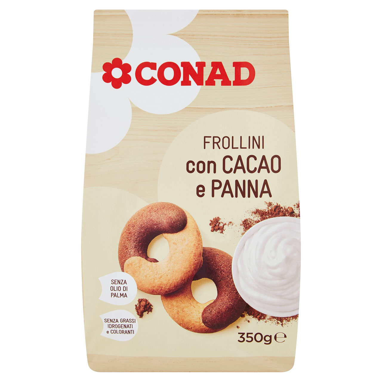 Frollini con Cacao e Panna 350 g Conad