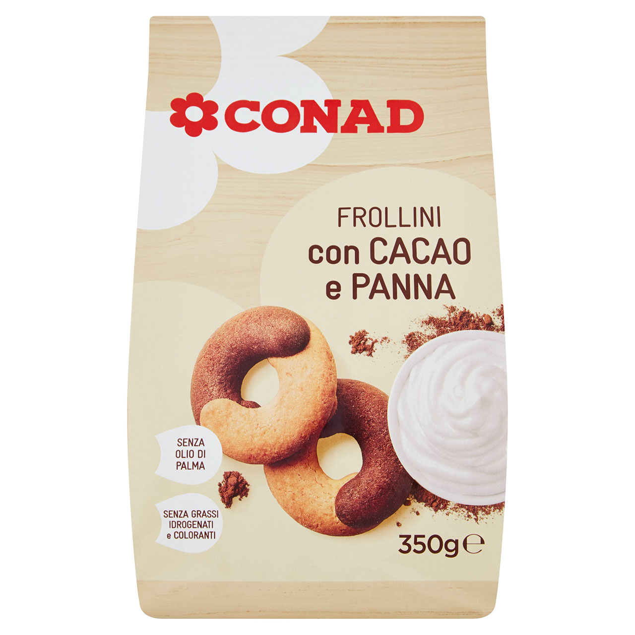 Frollini con Cacao e Panna 350 g Conad