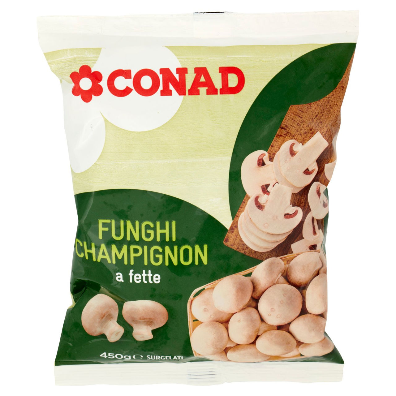 Funghi Champignon a fette Surgelati 450 g Conad