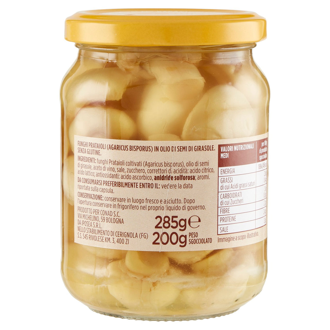 Funghi Champignons Sottolio 285 g Conad online