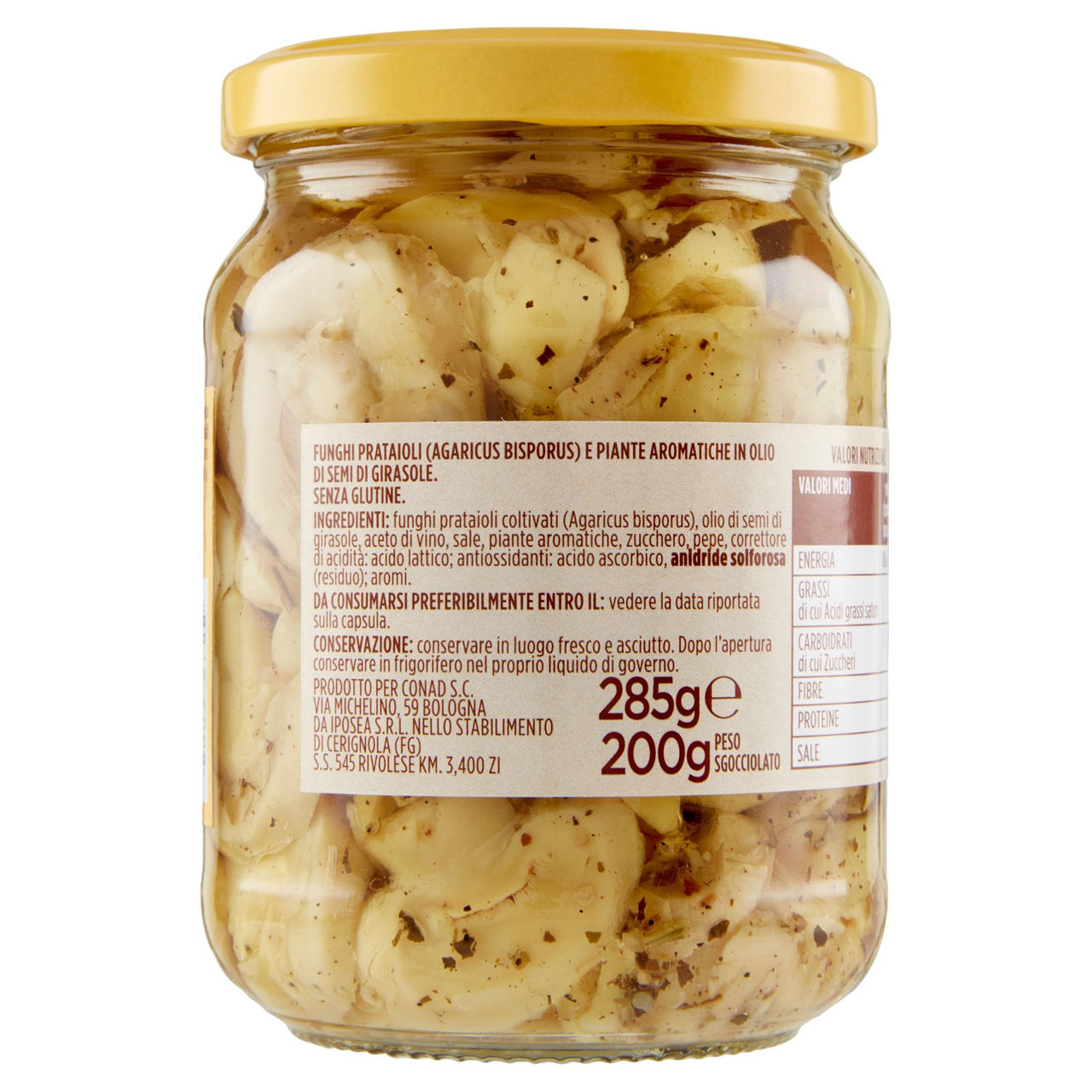 Funghi Champignons Trifolati Sottolio 285 g