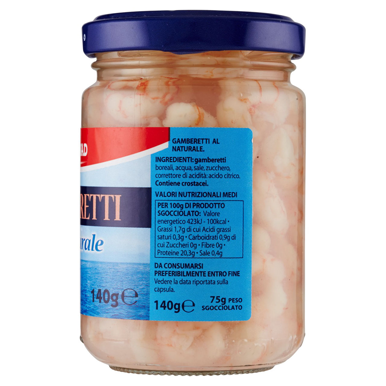 Gamberetti al Naturale 140 g Conad