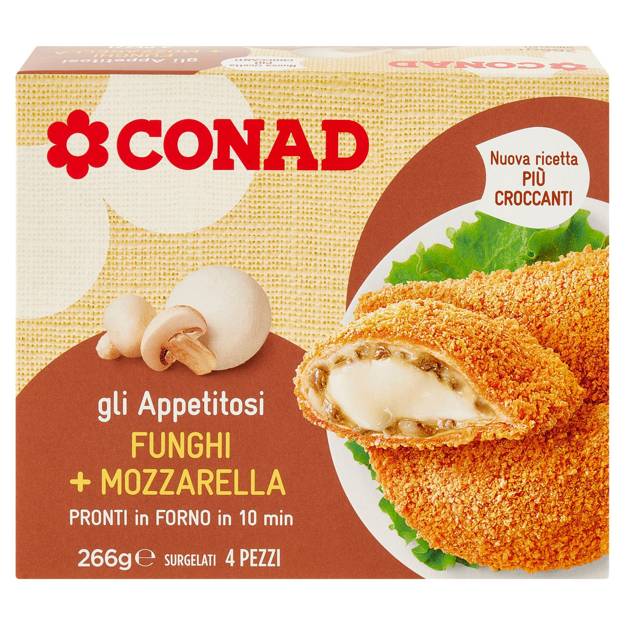 Crespelle Funghi e Mozzarella Surgelate 4 pz Conad