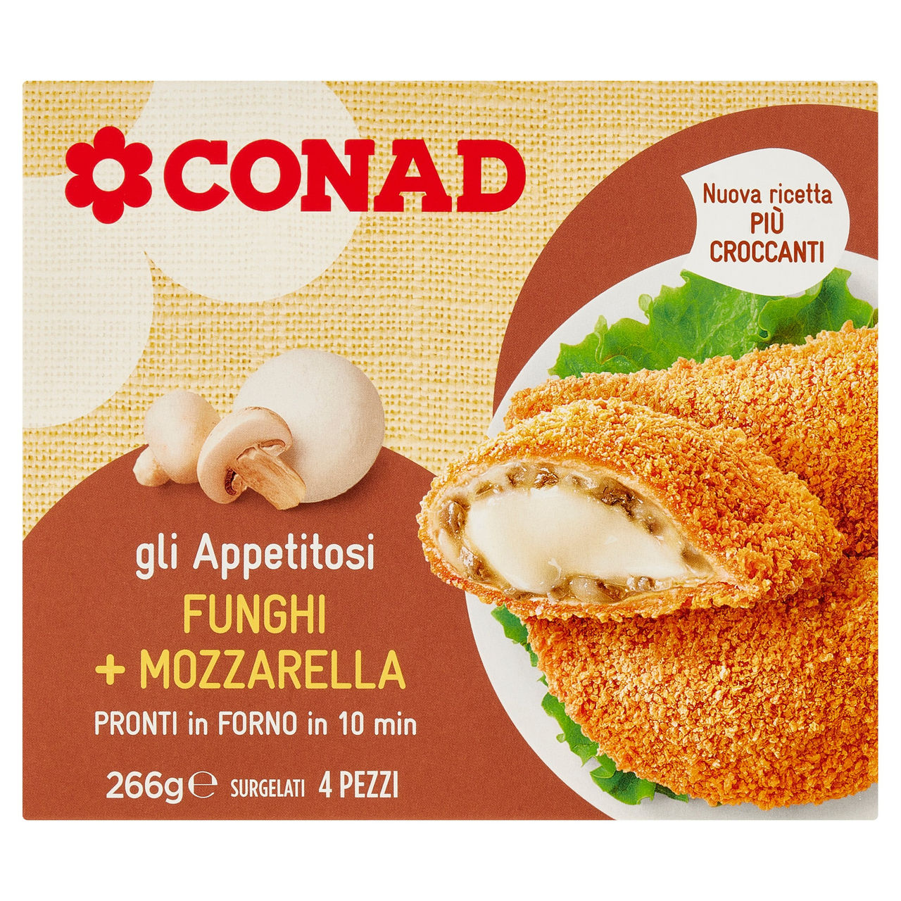 Crespelle Funghi e Mozzarella Surgelate 4 pz Conad