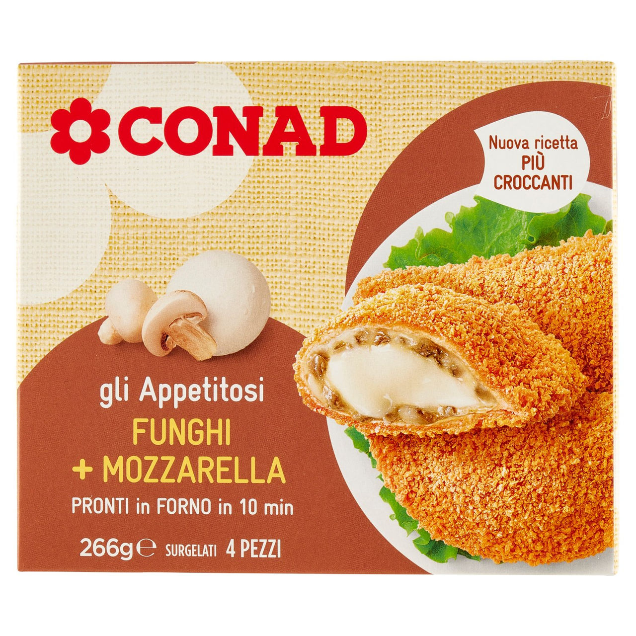 Crespelle Funghi e Mozzarella Surgelate 4 pz Conad