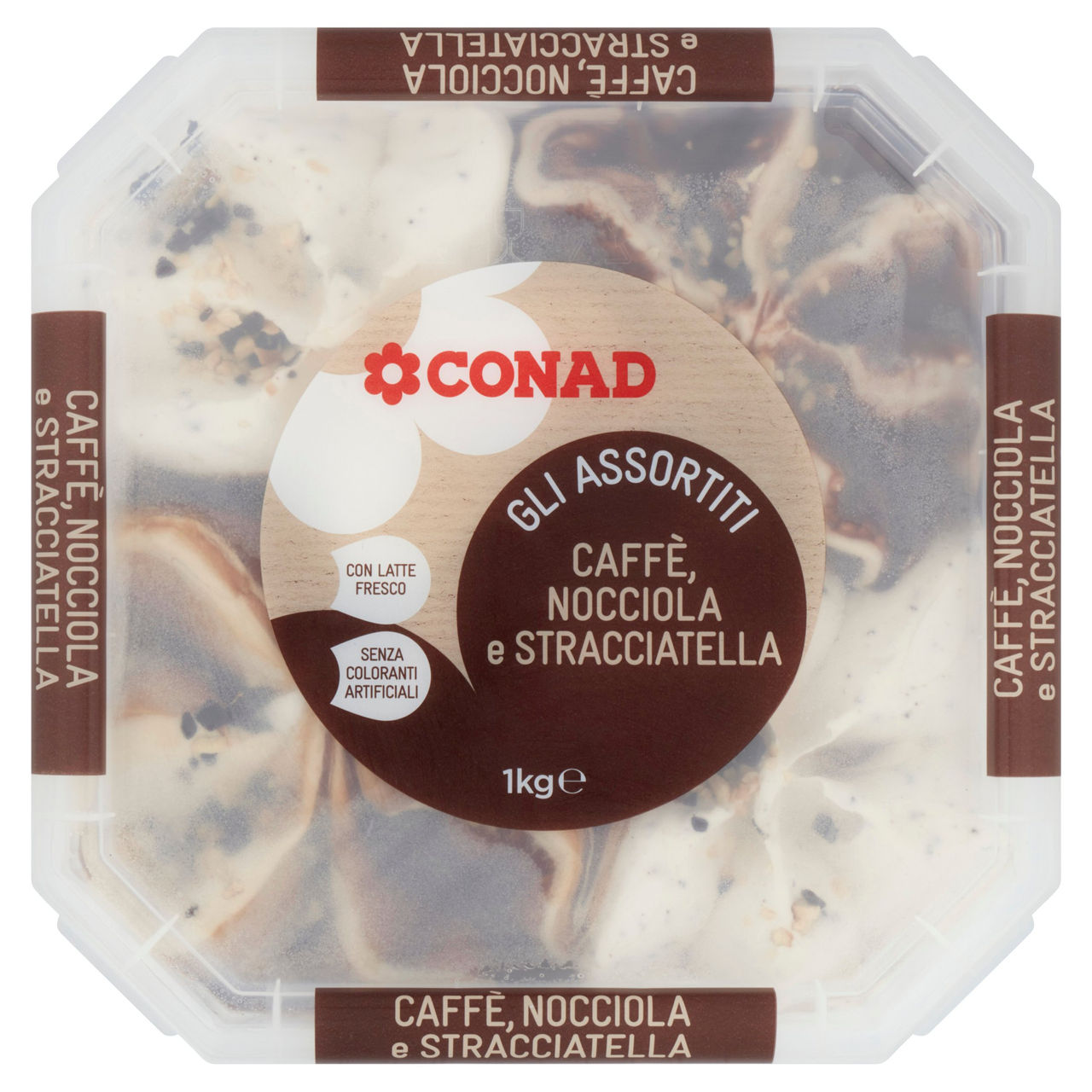 Gelato Caffè, Nocciola e Stracciatella 1 kg Conad