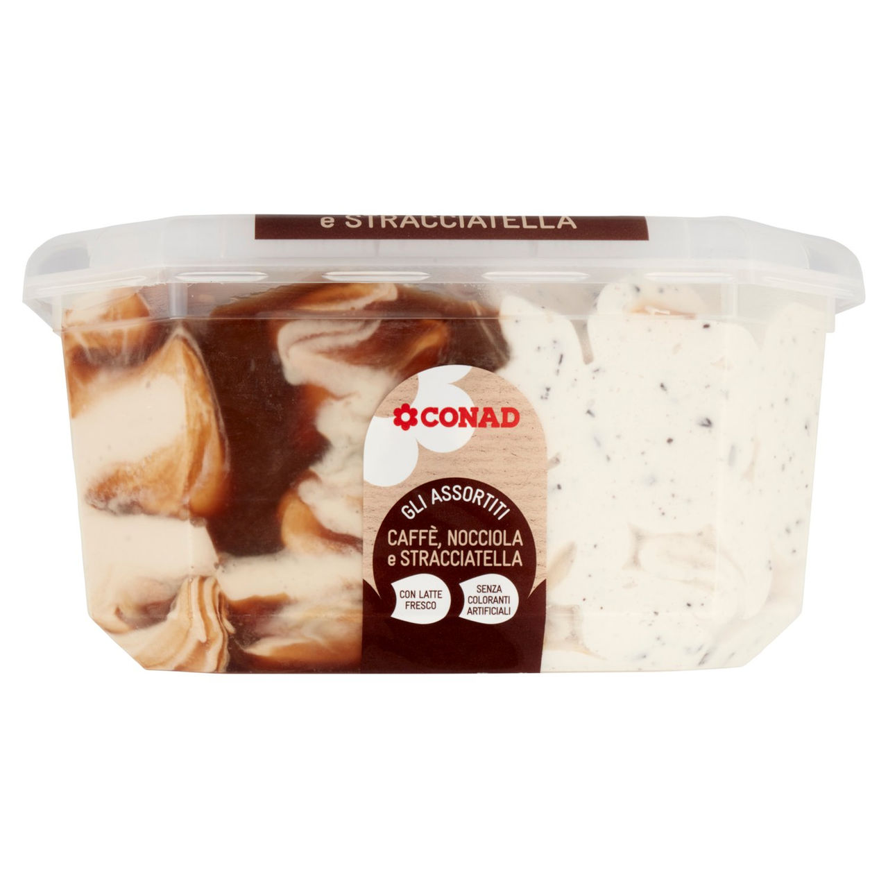 Gelato Caffè, Nocciola e Stracciatella 1 kg Conad