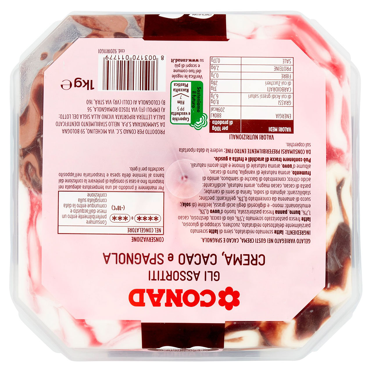 Gelato Crema, Cacao e Spagnola 1kg Conad online