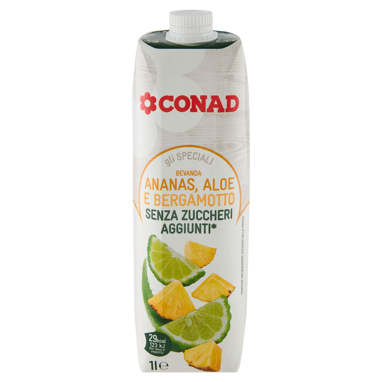 CONAD gli Speciali Bevanda Ananas, Aloe e Bergamotto Senza Zuccheri Aggiunti* 1 l