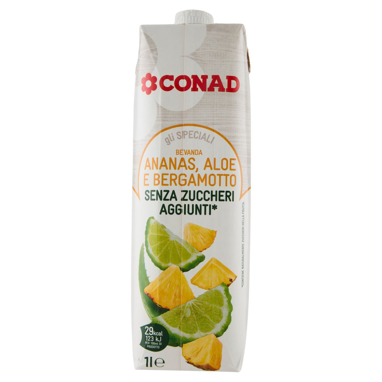 CONAD gli Speciali Bevanda Ananas, Aloe e Bergamotto Senza Zuccheri Aggiunti* 1 l