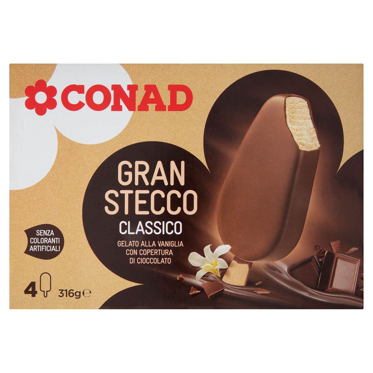 Gran Stecco Vaniglia Ricoperto di Cioccolato Conad