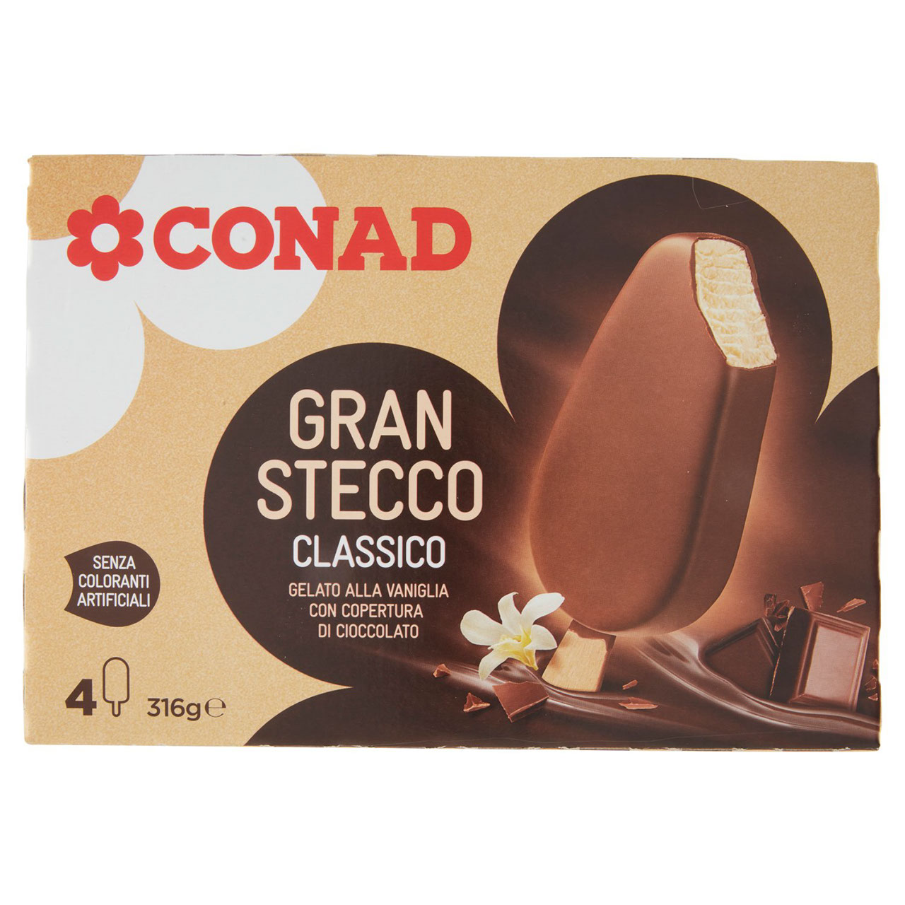 Gran Stecco Vaniglia Ricoperto di Cioccolato Conad