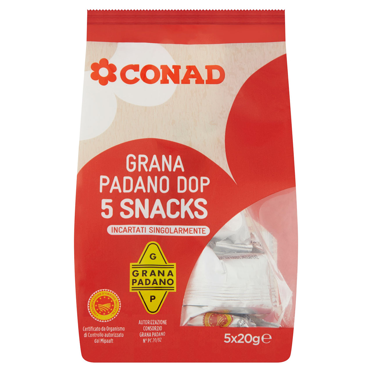 Grana Padano DOP 5 Snacks 100 g Conad