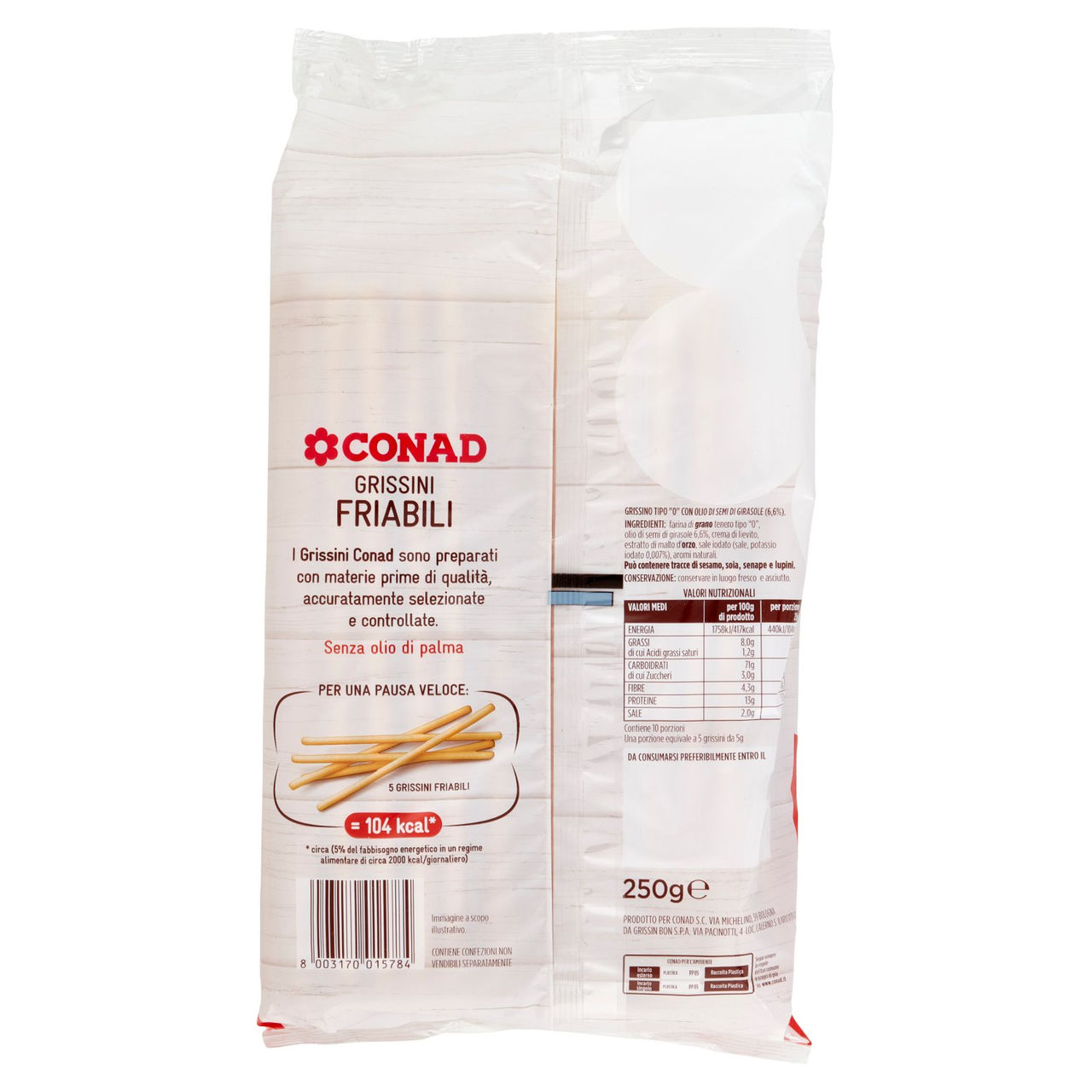 Grissini Friabili 4 Confezioni 250 g Conad