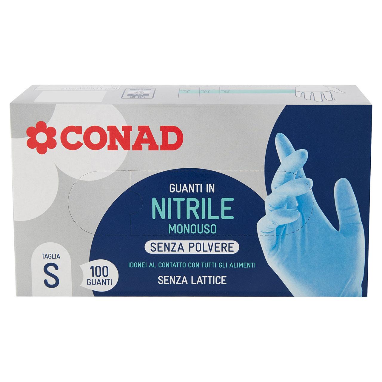 Guanti in Nitrile Monouso Senza Polvere Tg S Conad